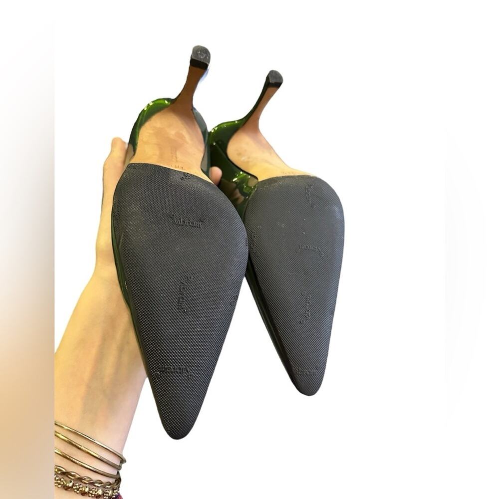 MANOLO BLAHNIK green patent Campari Mary Janes Pumps Heels Shoes Size 36.5 - Picture 7 of 8